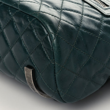 Chanel Glazed Calfskin Quilted Small Salzburg Mountain Backpack Dark Green 8 of 8