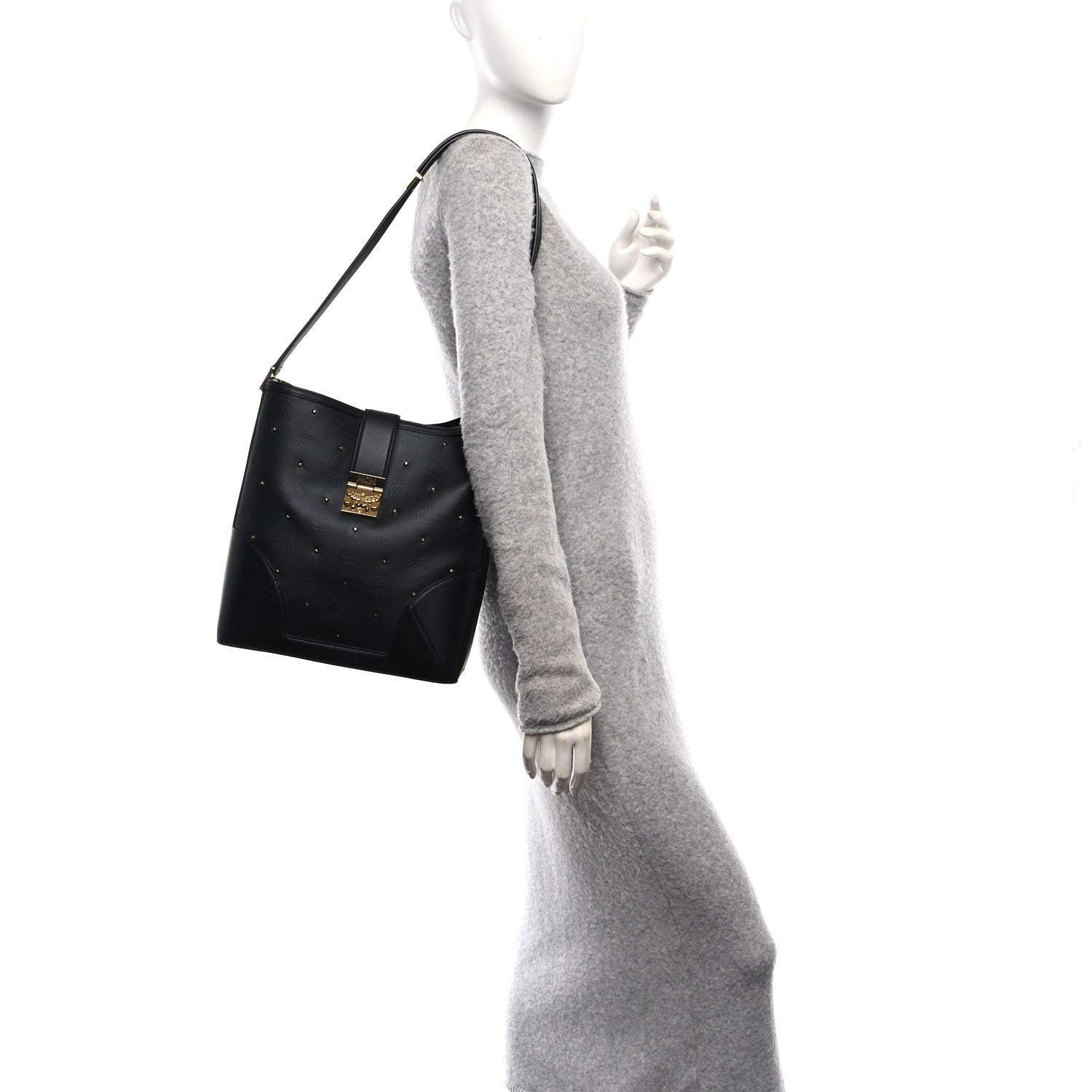 MCM Coated Canvas Claudia Studs Crossbody Bag Black 2 of 9