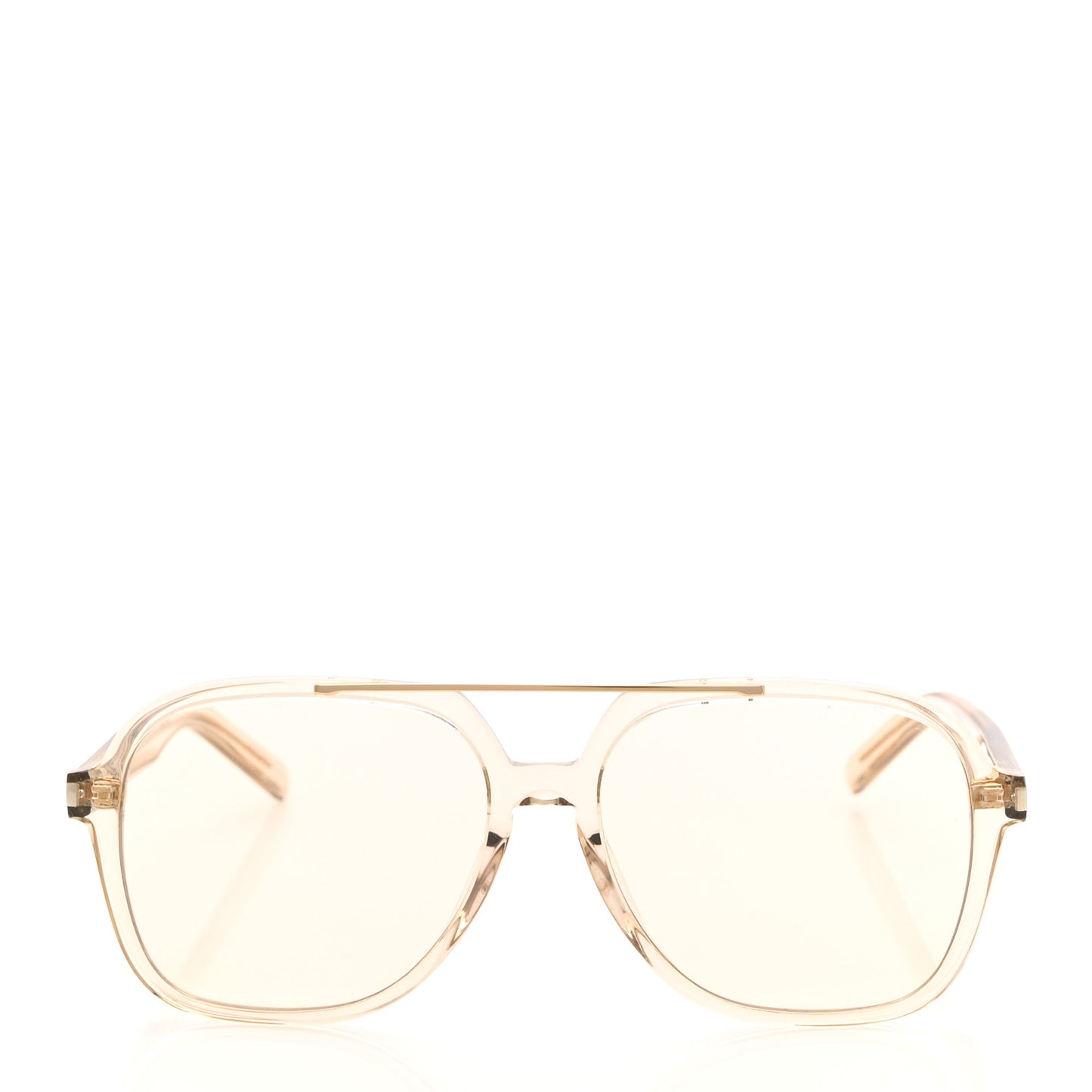 Acetate Geometric Aviator Sunglasses SL 545 Transparent Cream Light Gold