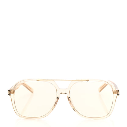 Saint Laurent Acetate Geometric Aviator Sunglasses SL 545 Transparent Cream Light Gold 2 of 7