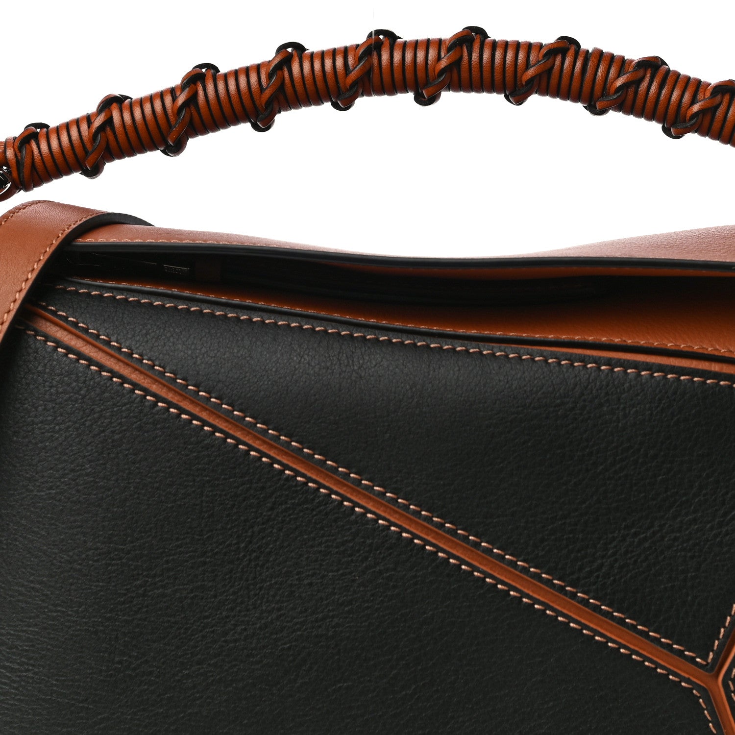 Loewe Calfskin Small Craft Puzzle Bag Tan Black 7 of 11