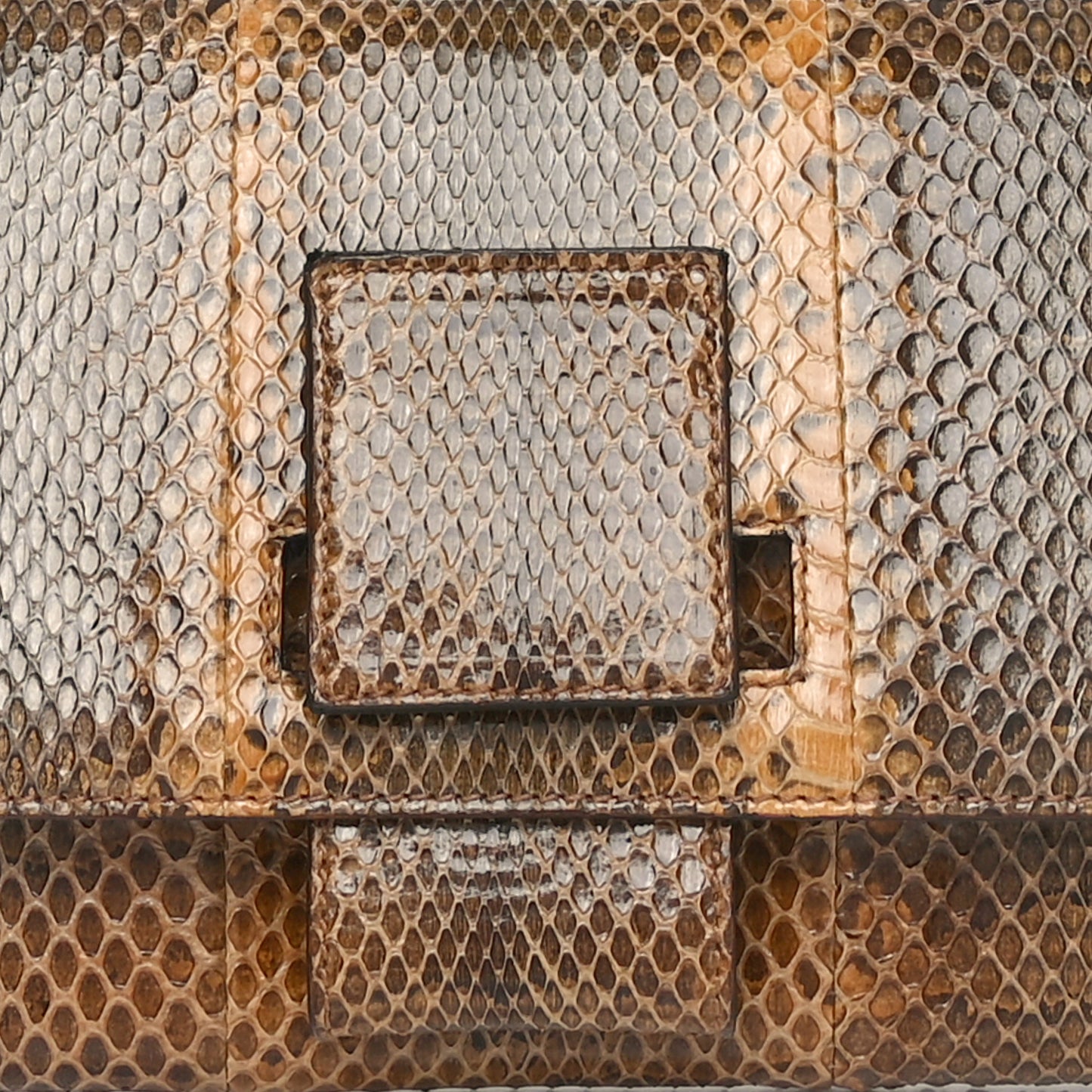 Snakeskin Bamboo Top Handle Bag Natural