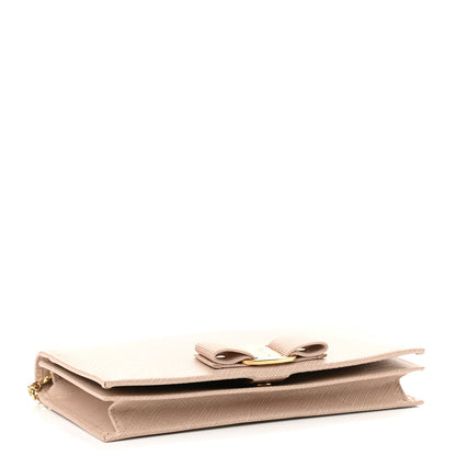Salvatore Ferragamo Calfskin Miss Vara Wallet On Chain New Bisque 4 of 11