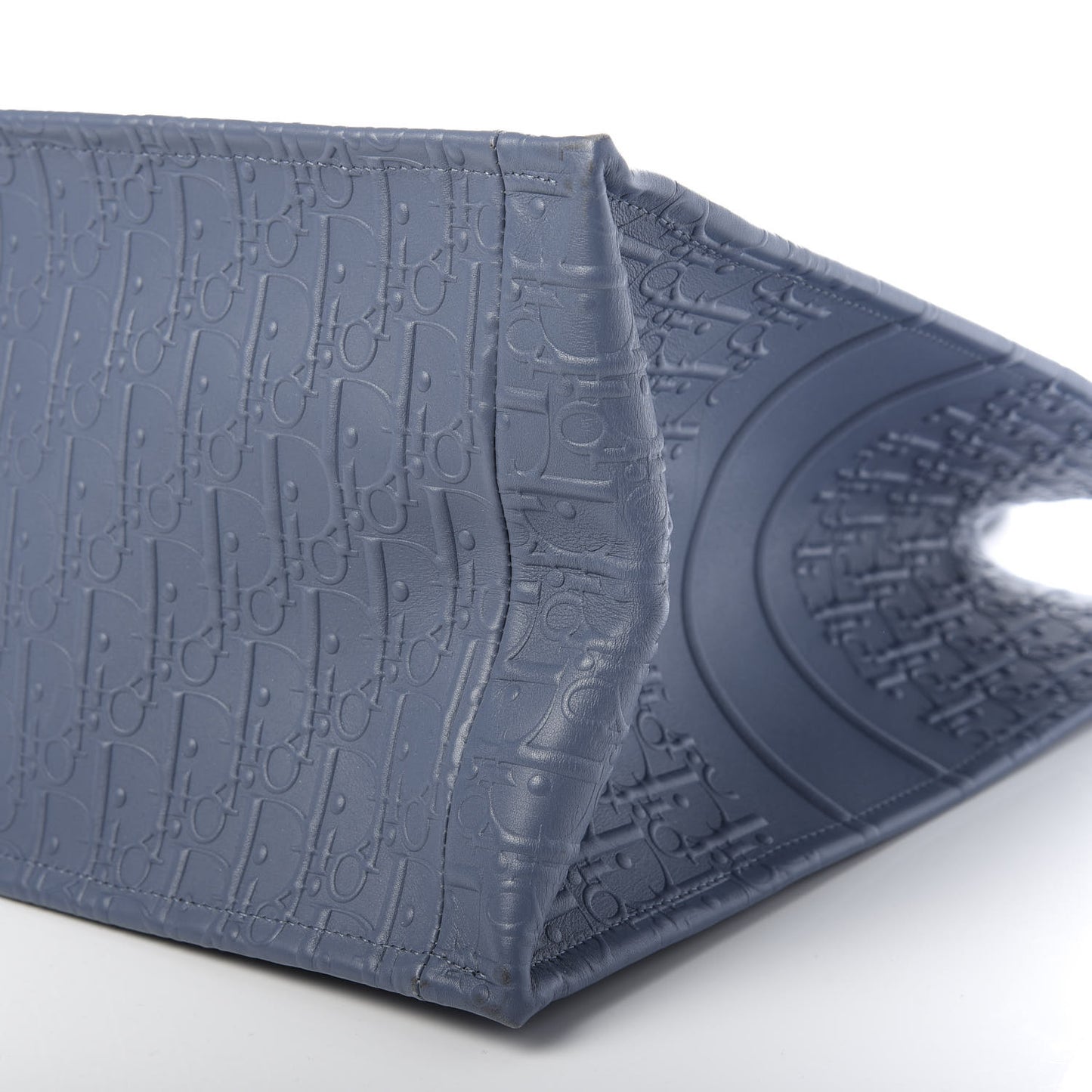 Oblique Calfskin Embossed Book Tote Denim Blue