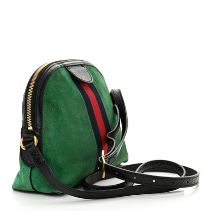 Gucci Suede Patent GG Web Small Ophidia Dome Shoulder Bag New Shamarock Black 3 of 16