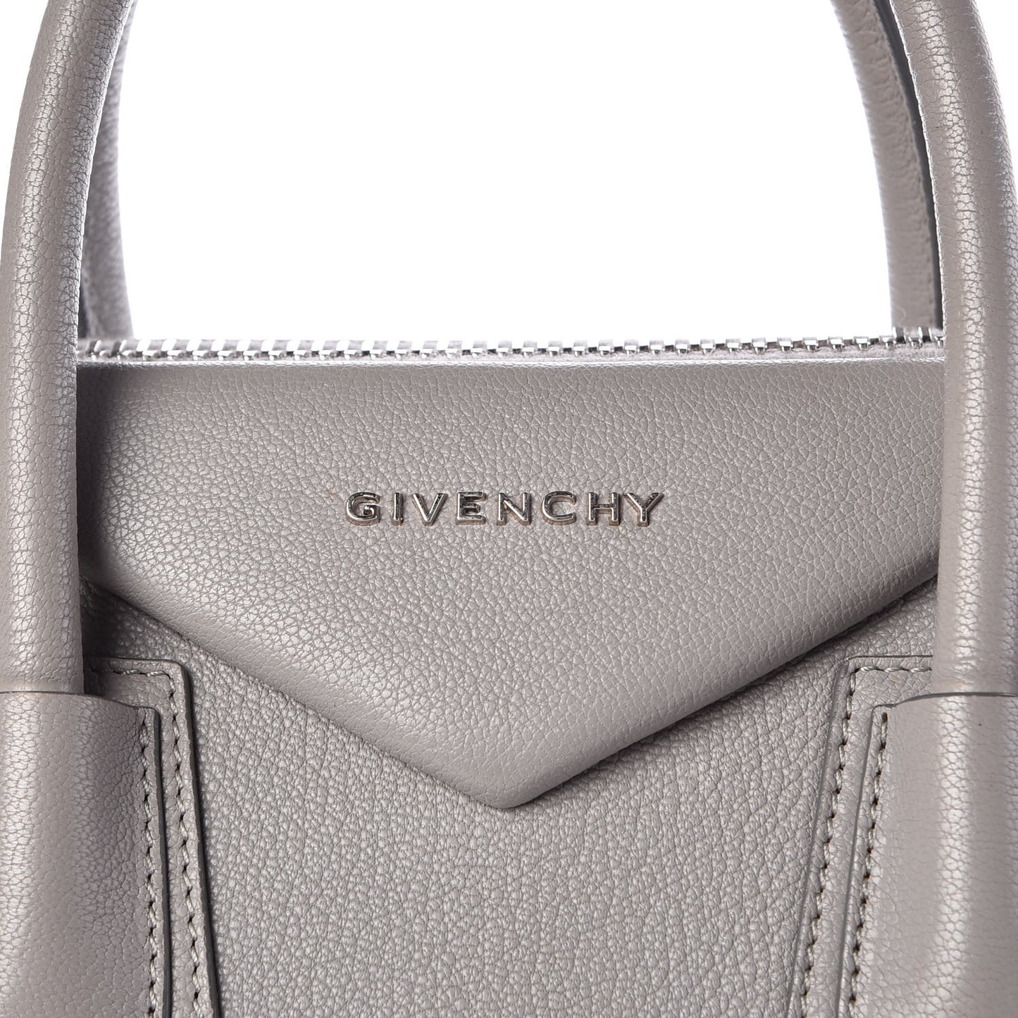 Sugar Goatskin Medium Antigona Pearl Grey