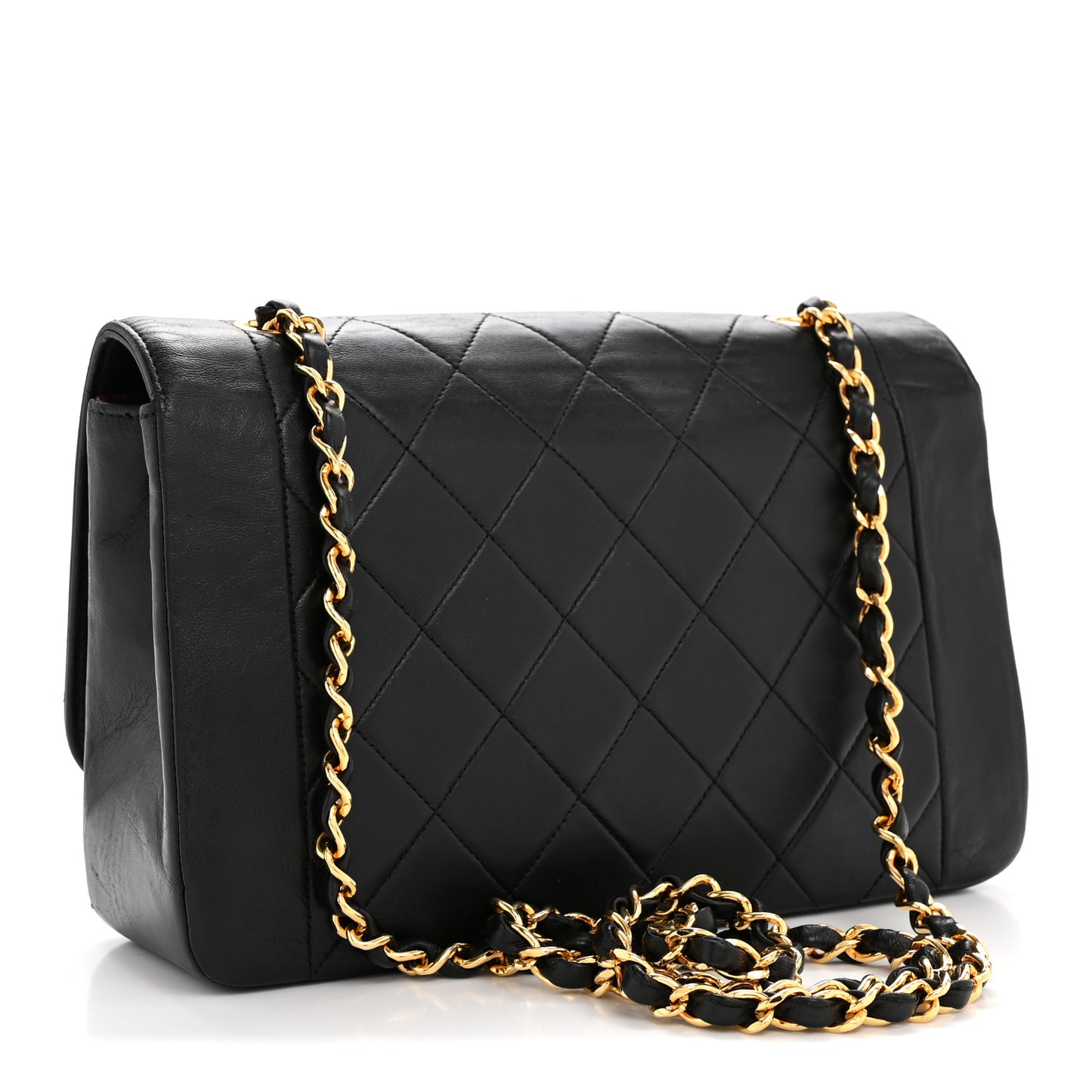 Lambskin Medium Single Flap Black