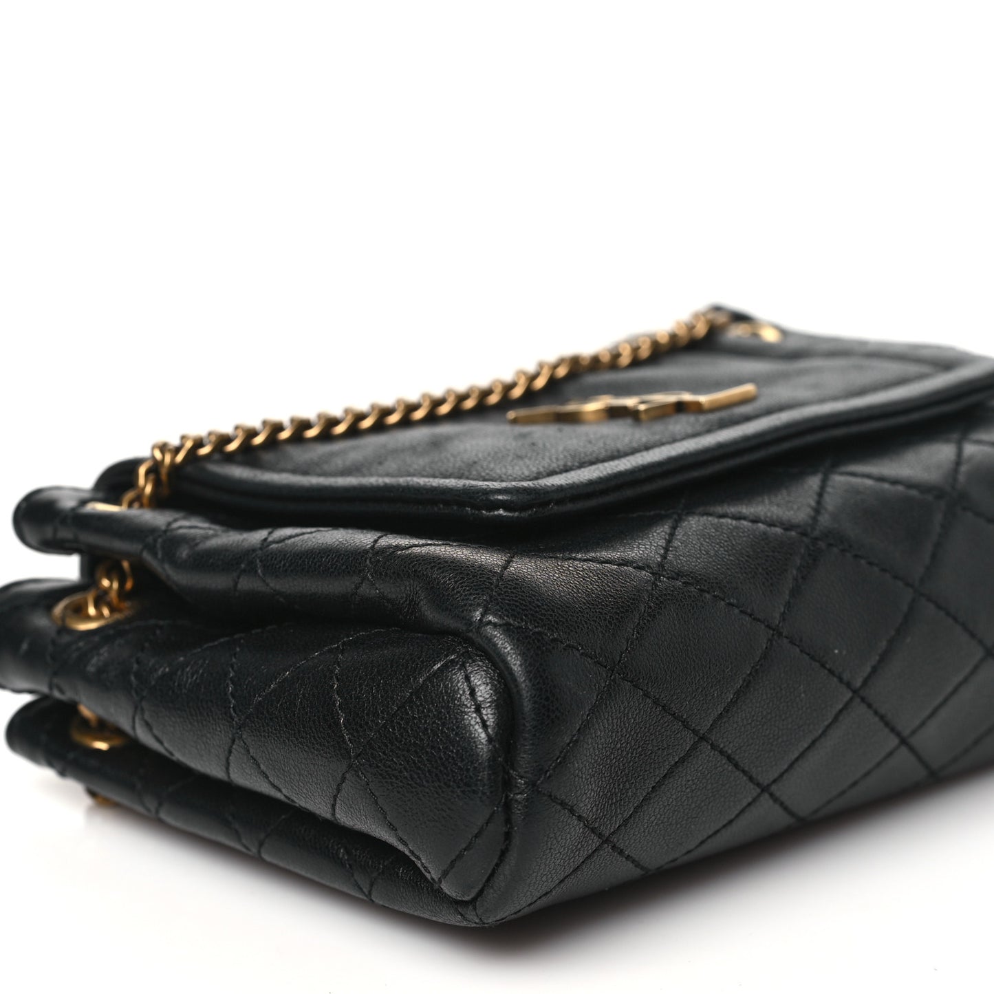 Lambskin Quilted Monogram Mini Nolita Black