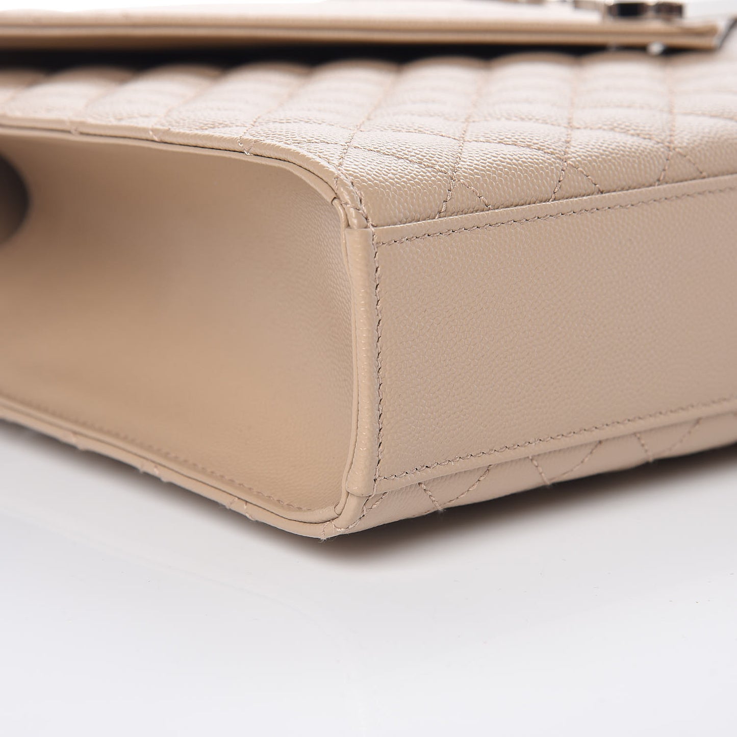 Grain De Poudre Large Tri-Quilt Monogram Satchel Dark Beige