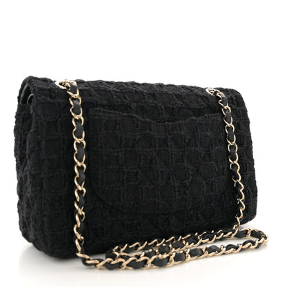 Chanel Tweed Quilted Medium Double Flap Black 3 of 13