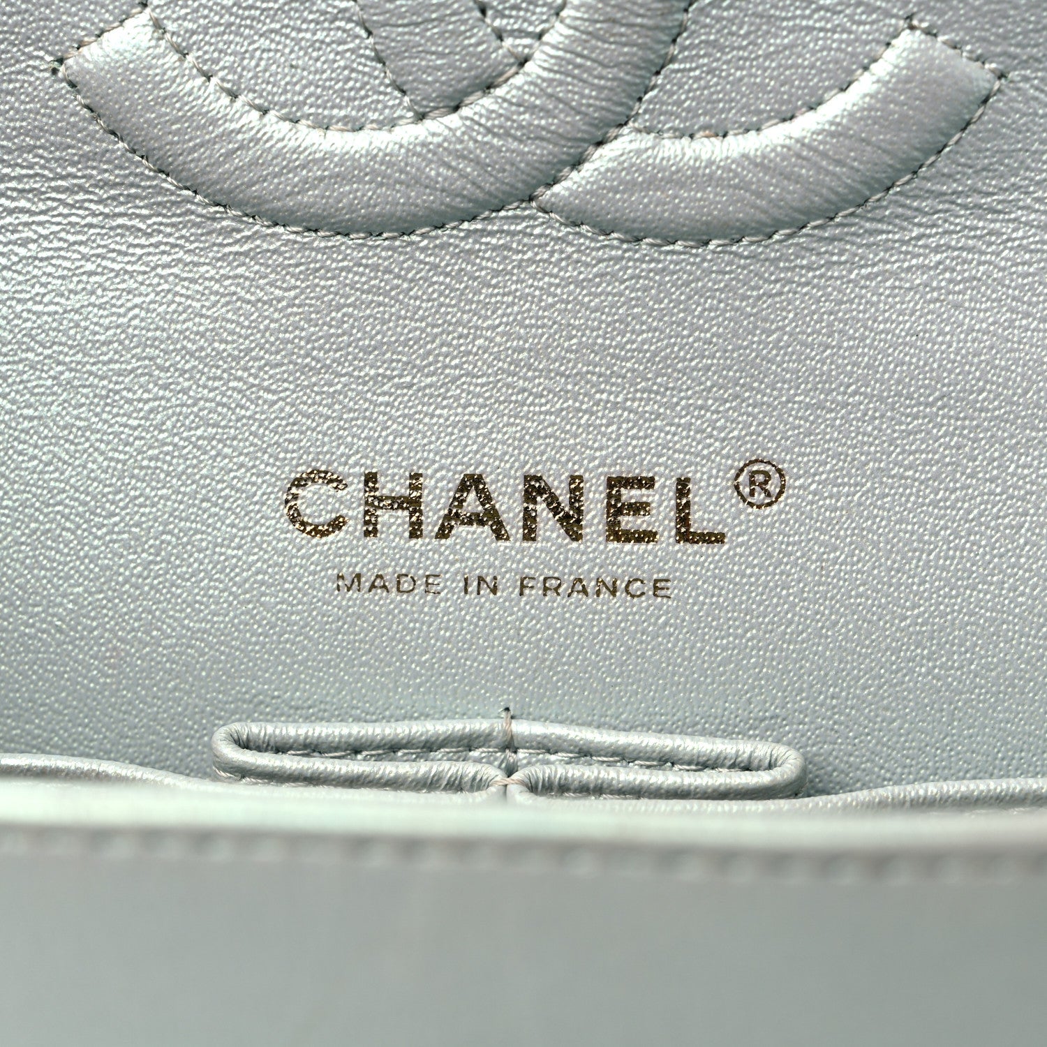 Chanel Iridescent Lambskin Quilted Medium Double Flap Light Blue 6 of 13
