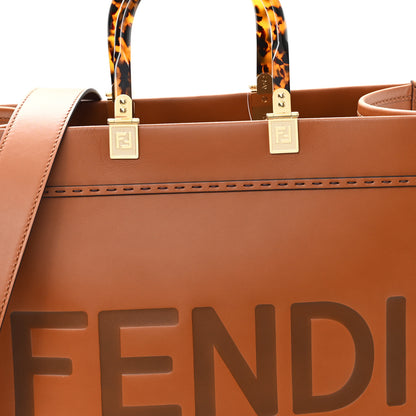 Fendi Vitello King Plexiglass Medium Fendi Sunshine Shopper Tote Cuoio 7 of 9
