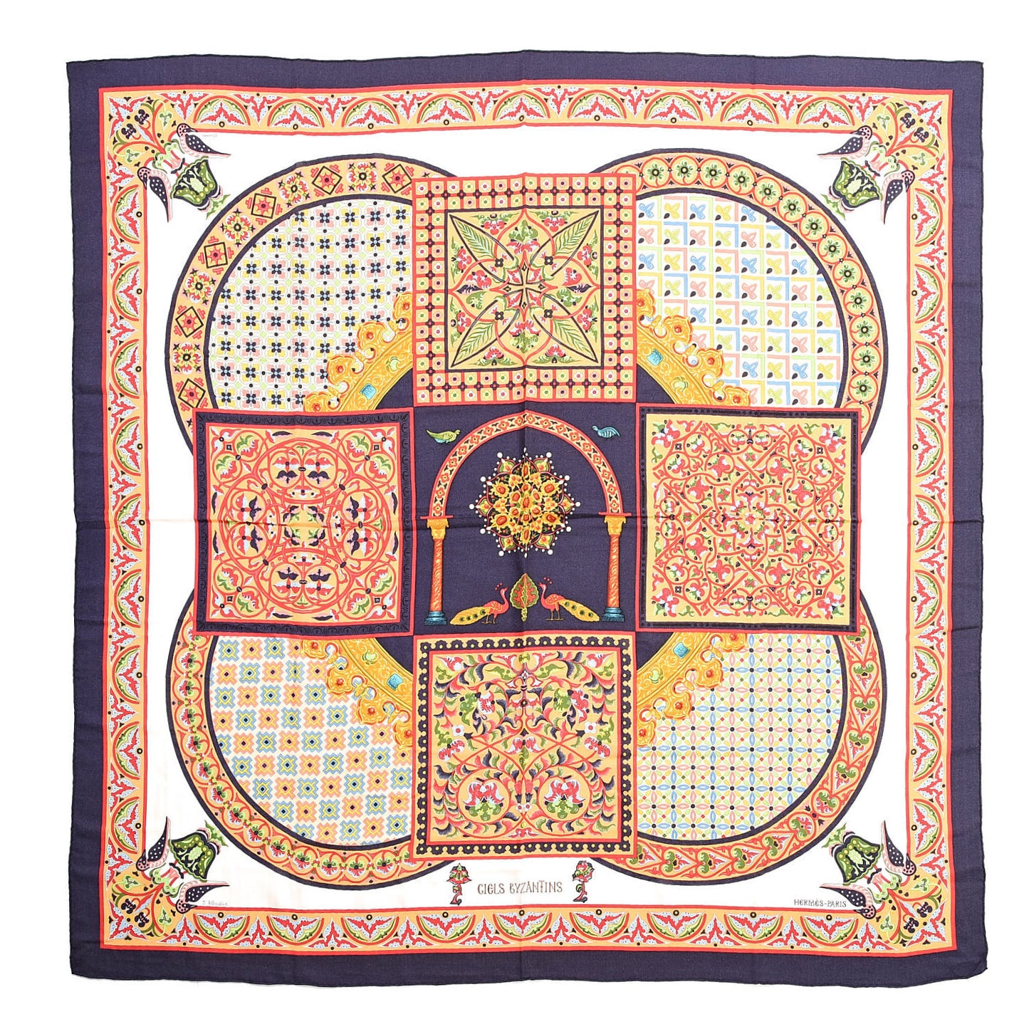 Silk Cashmere Ciels Byzantins Shawl 140