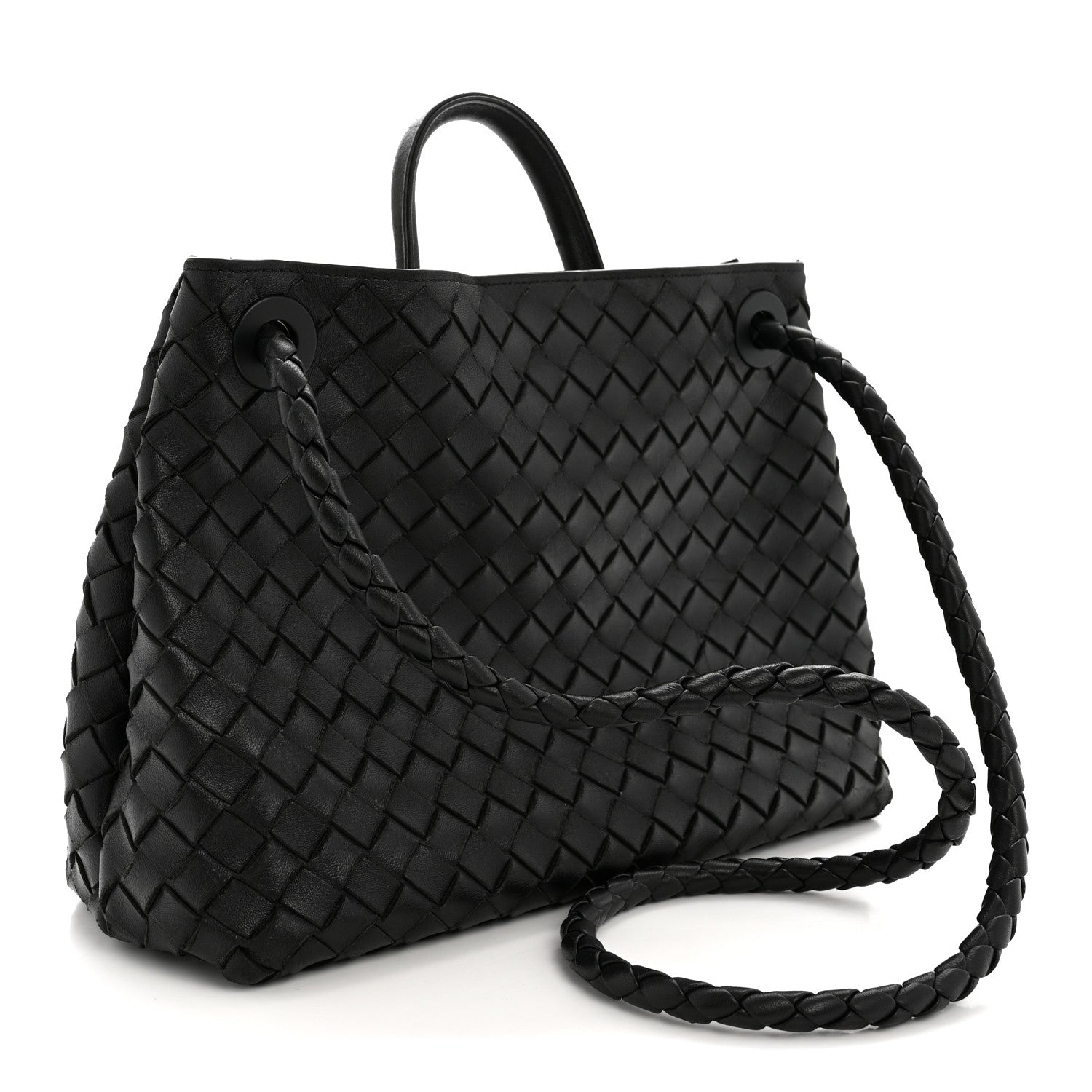 Bottega Veneta Nappa Intrecciato Medium Andiamo Shoulder Bag Black 3 of 14