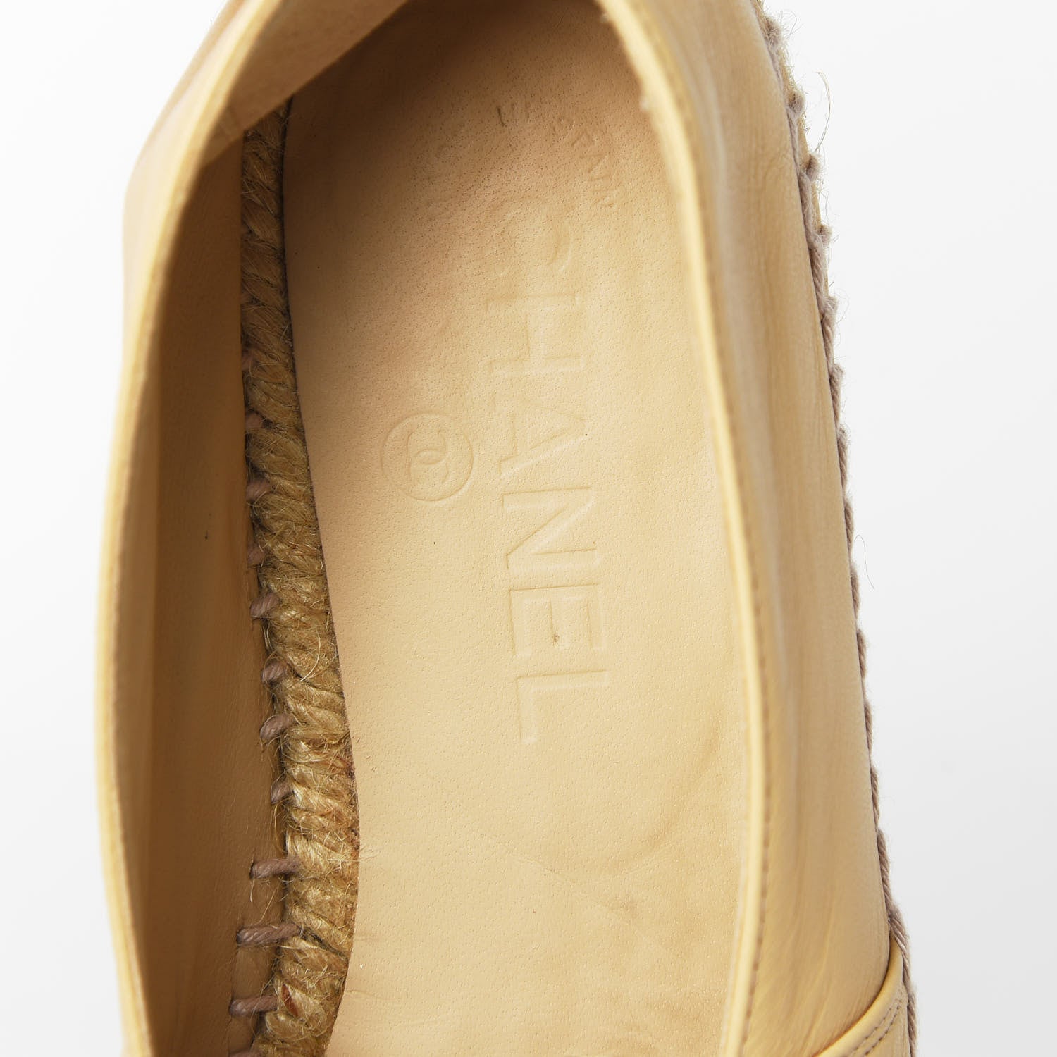 Chanel Lambskin CC Espadrilles 37 Beige Black 8 of 11