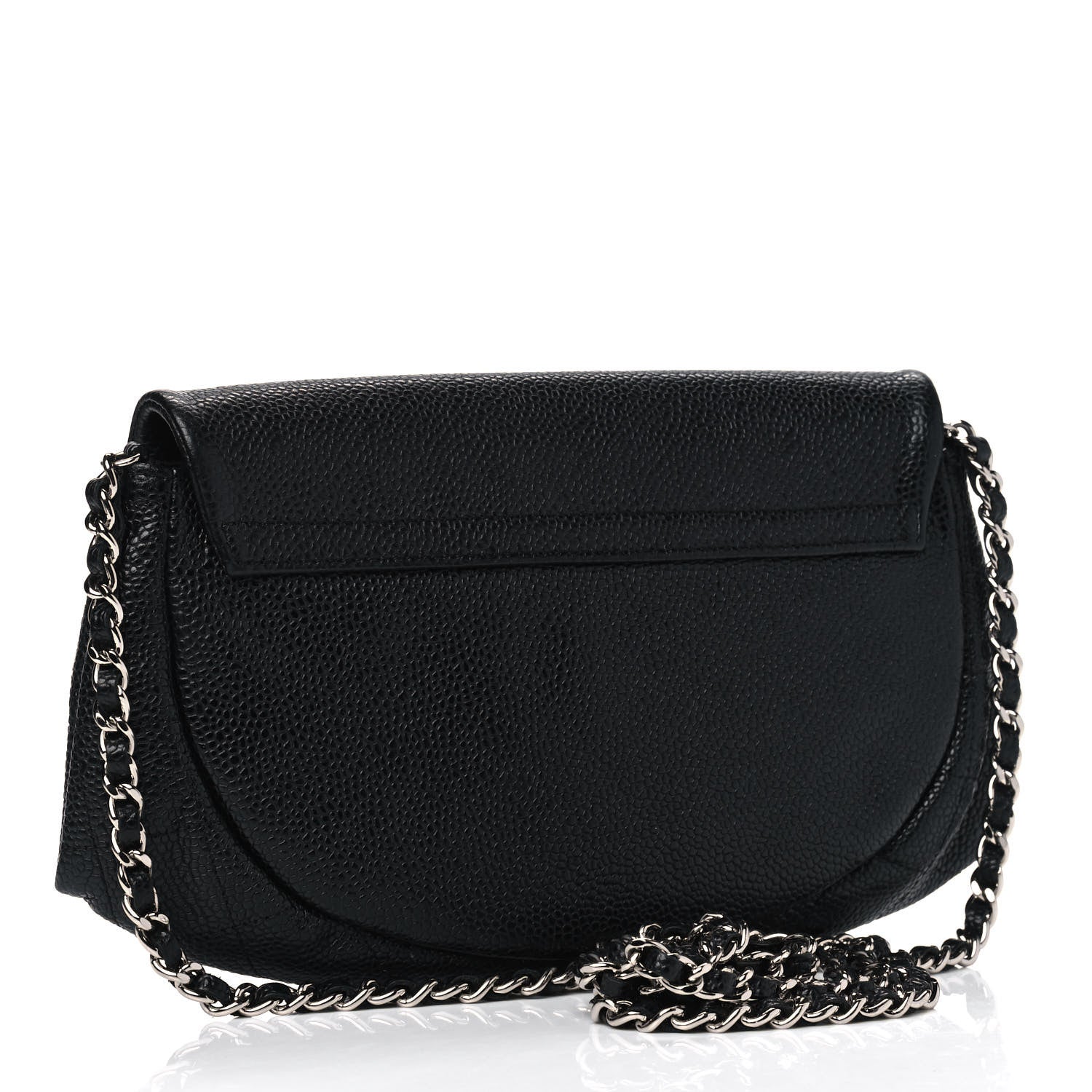 Chanel Caviar Half Moon Wallet On Chain WOC Black 2 of 7