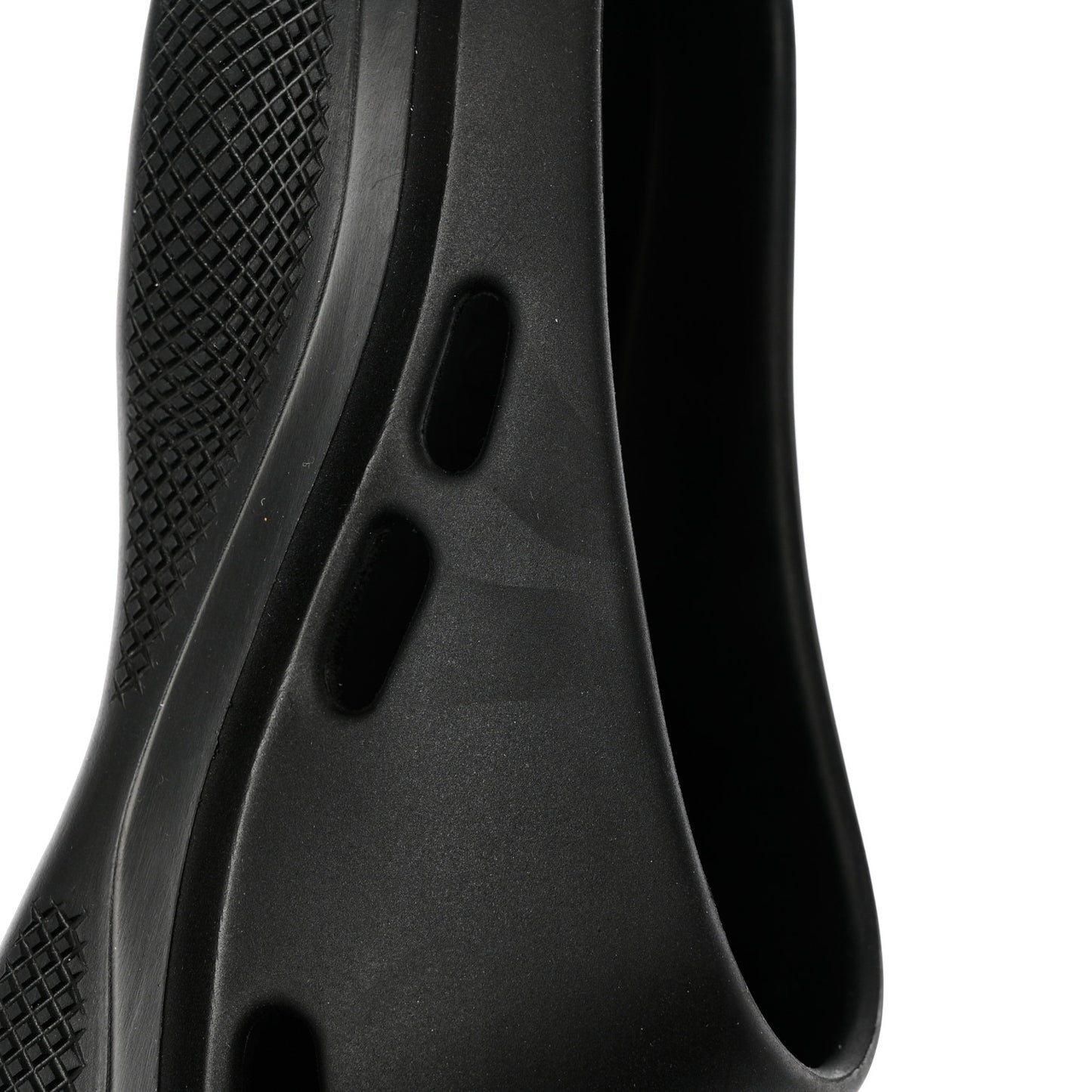 Soft Mellow Rubber Triangle Logo Embossed Mens Mules 42 Black