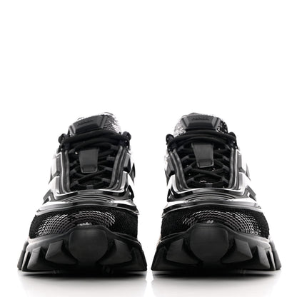 Prada Sequin Cotton Rubber Mens Cloudbust Thunder Sneakers 8 Black 2 of 14