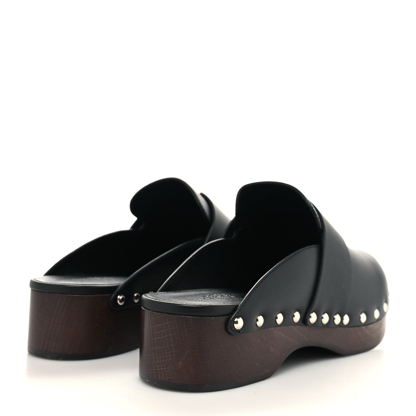 Calfskin Calya Mules 38 Black