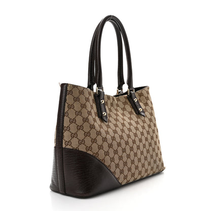 Gucci Monogram Medium Hasler Tote Dark Brown 3 of 13