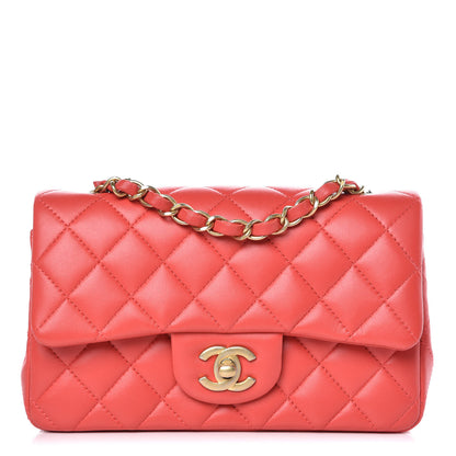 Chanel Lambskin Quilted Mini Rectangular Flap Red 1 of 9