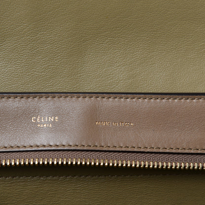 Celine Smooth Calfskin Suede Medium Tri-Color Trapeze Olive 14 of 16
