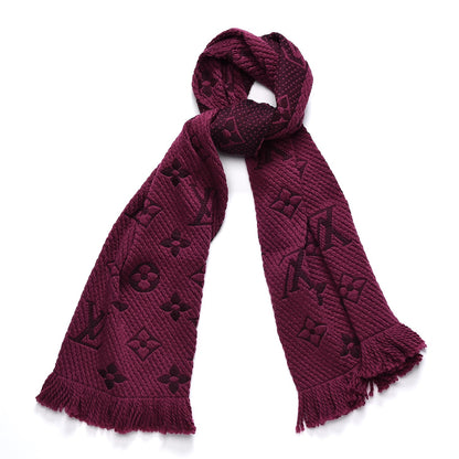 Louis Vuitton Wool Silk Logomania Scarf Cherry 1 of 4