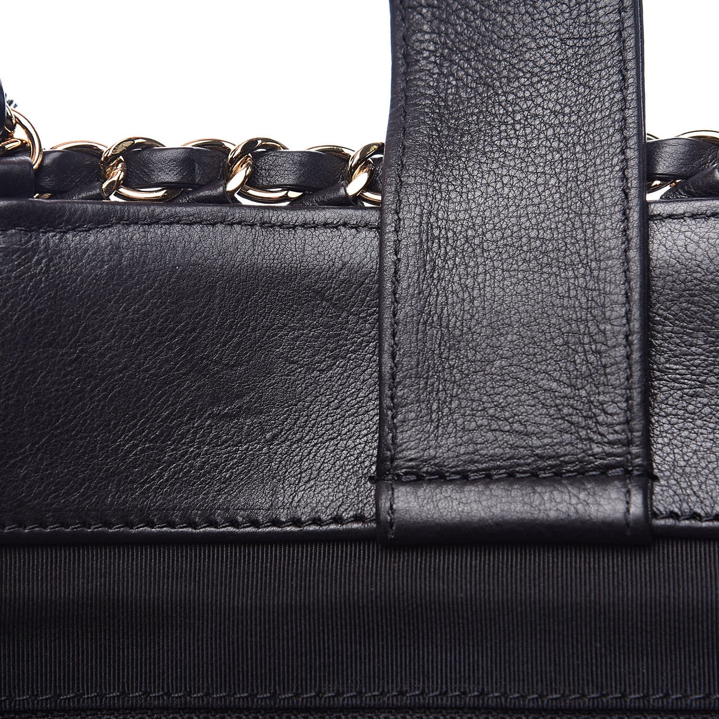 Calfskin Quilted Small Chain Me Tote Black