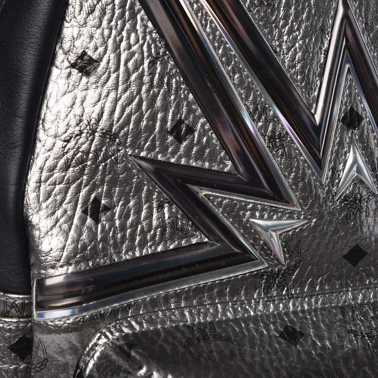 MCM Visetos Medium Stark Cyber Flash Backpack Silver 9 of 9