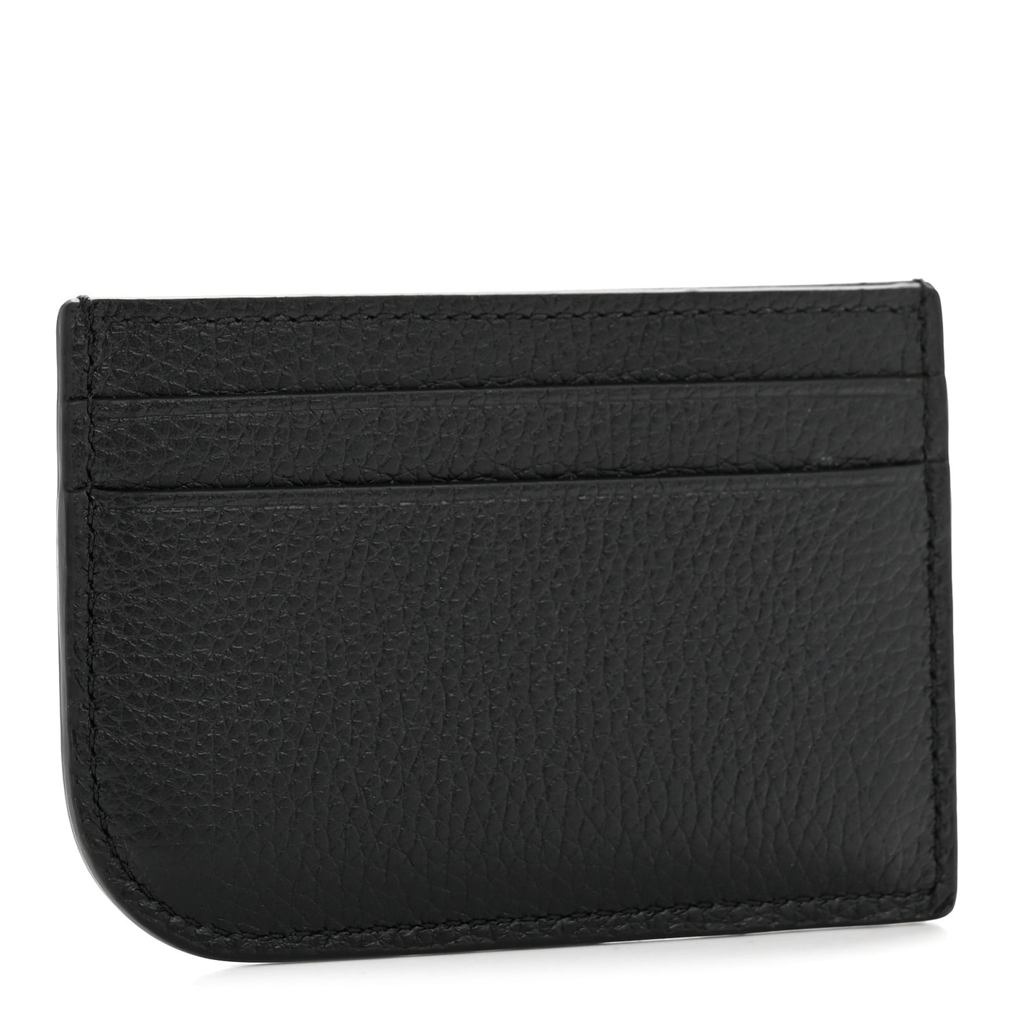 Grained Calfskin Sling Stud Card Holder Black