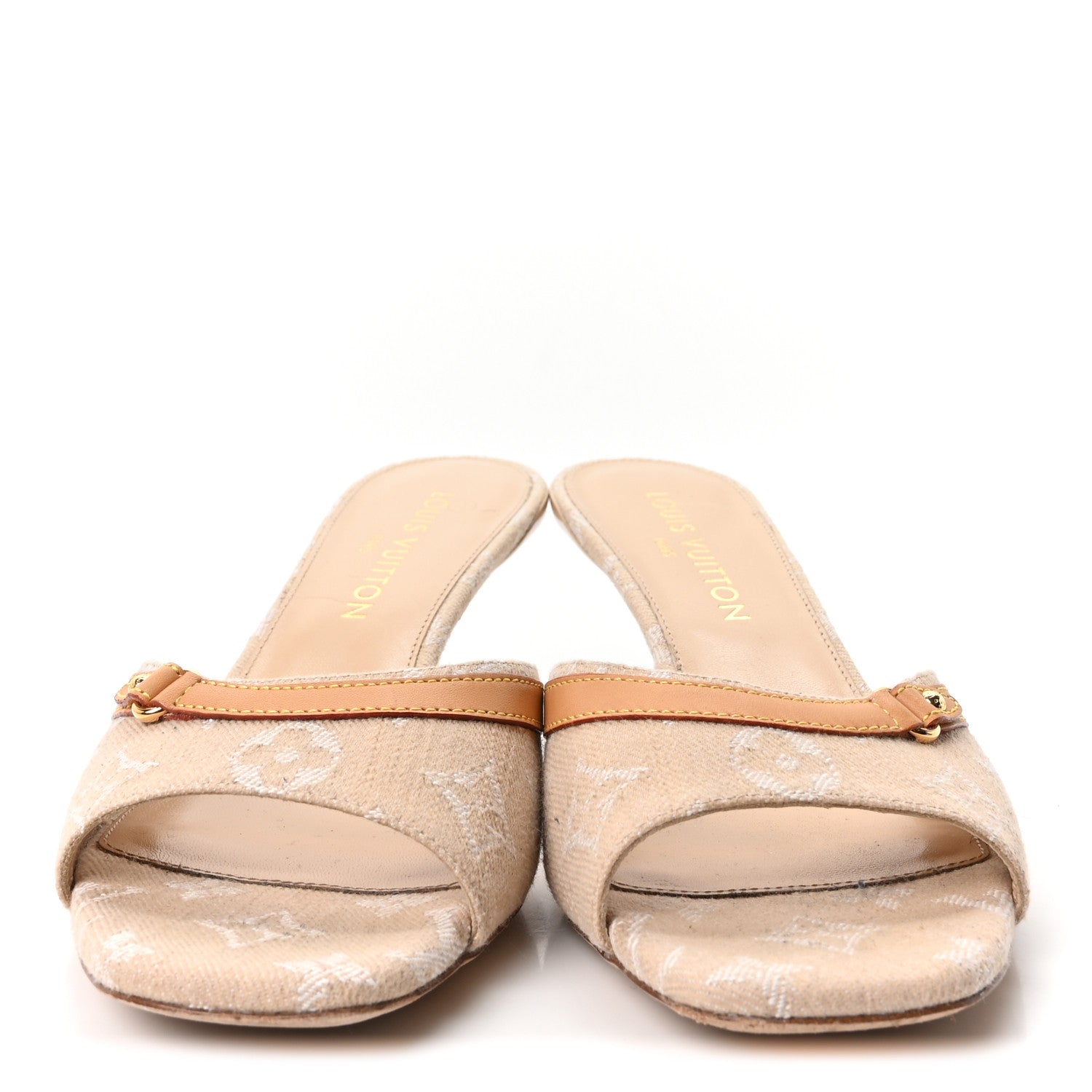 Louis Vuitton Denim Monogram 6AM Icon Mules 40 40 Sandy Beige 3 of 9