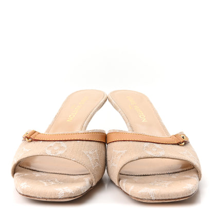Louis Vuitton Denim Monogram 6AM Icon Mules 40 40 Sandy Beige 3 of 9