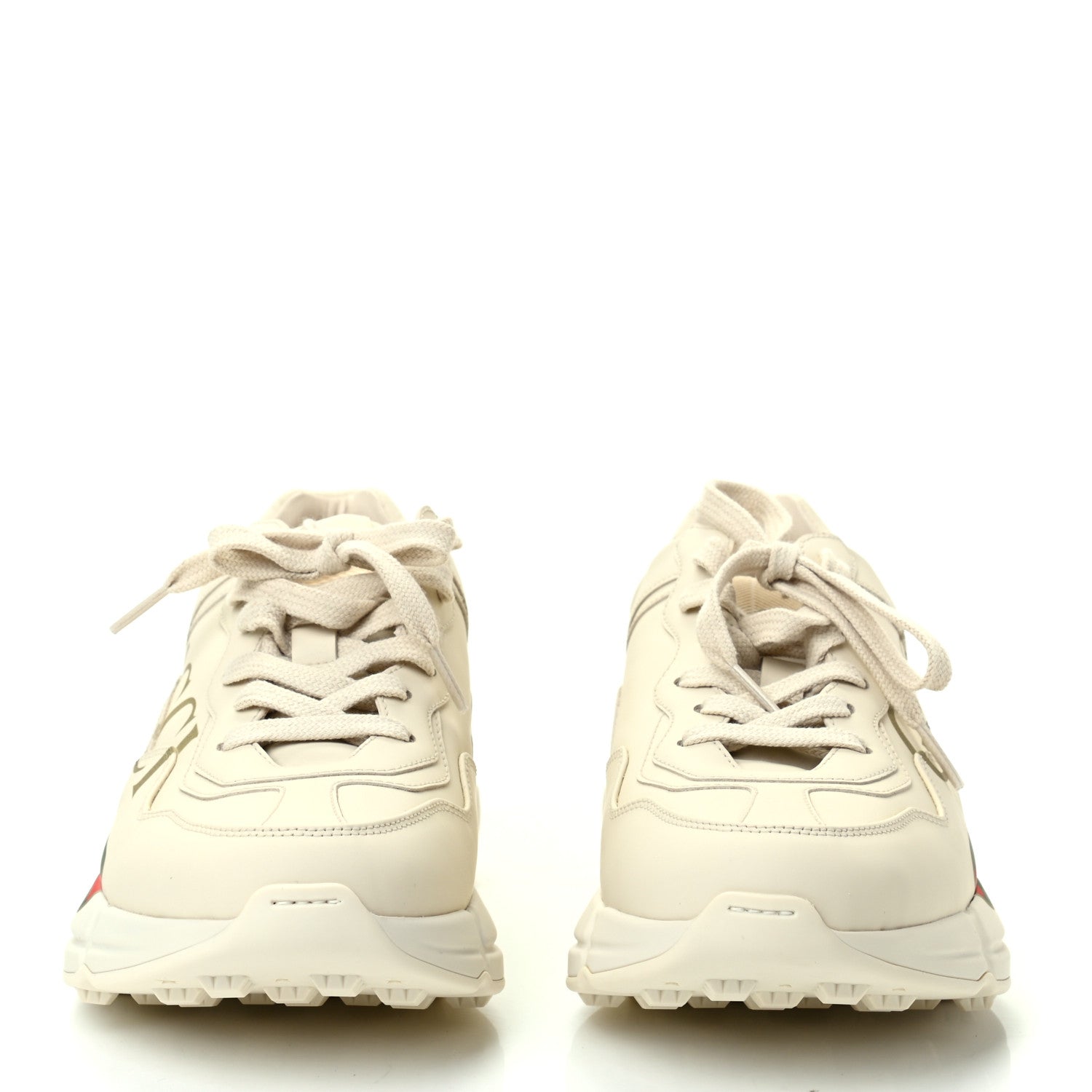 Gucci Calfskin Logo Womens Rhyton Sneakers 39.5 Ivory 2 of 9