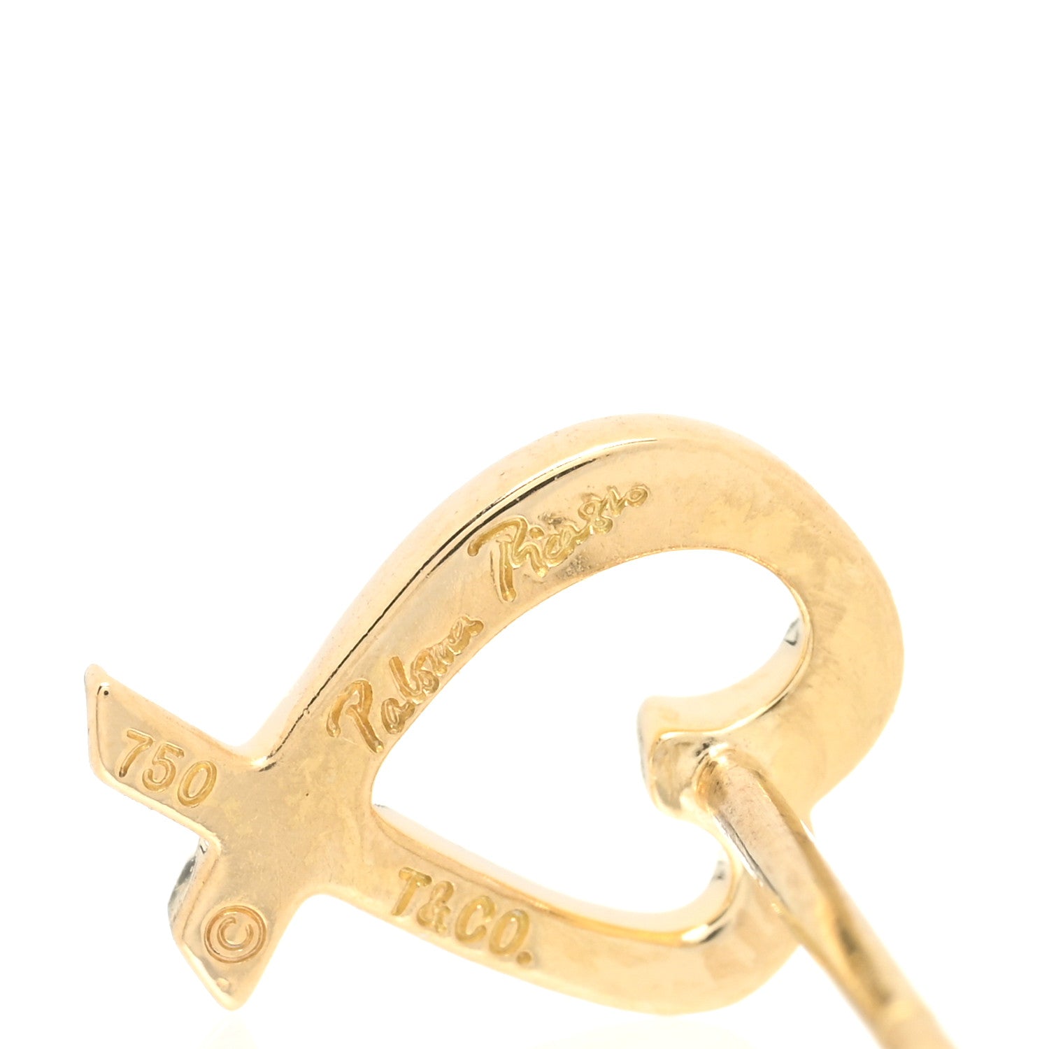 Tiffany 18K Yellow Gold Mini Paloma Picasso Loving Heart Earrings 4 of 4