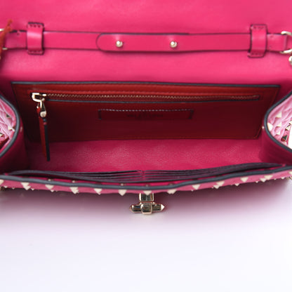 Valentino Garavani Nappa Rockstud Spike Wallet on Chain Disco Pink 5 of 10
