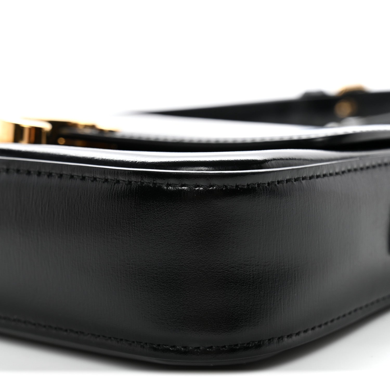 Celine Shiny Calfskin Triomphe Shoulder Bag Black 10 of 10