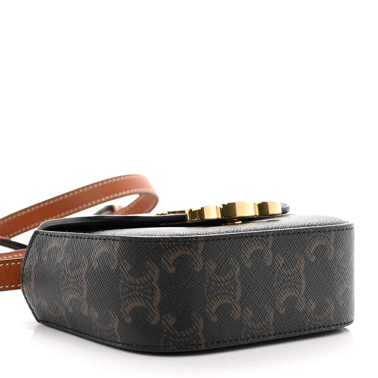 Celine Triomphe Canvas Calfskin Mini Triomphe Tan 4 of 12