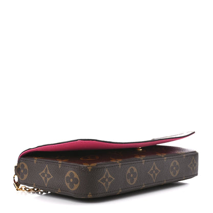 Louis Vuitton Monogram 2021 Christmas Animation Hollywood Pochette Felicie Chain Wallet Fuchsia 5 of 14