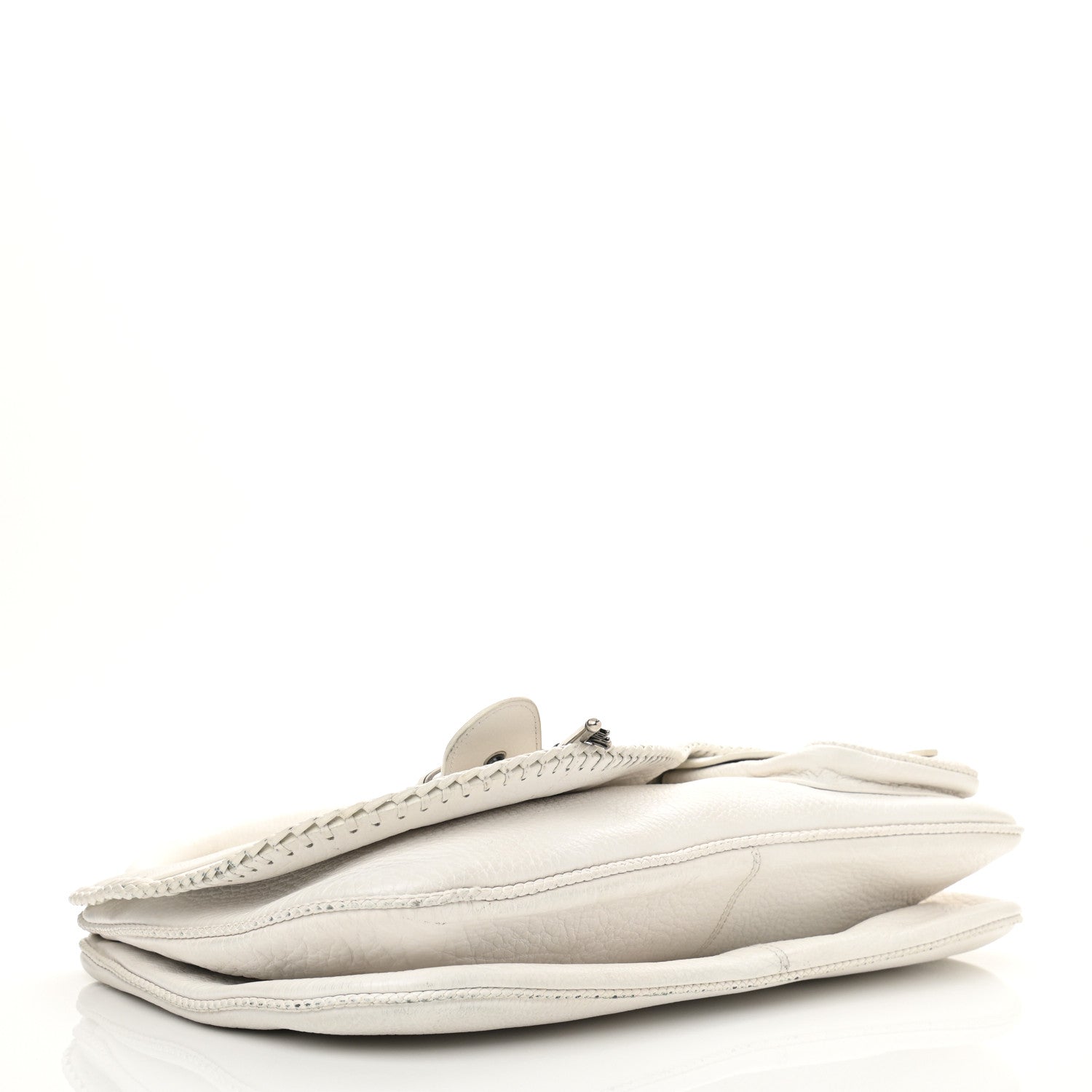 Christian Dior Calfskin Braided Gaucho Double Saddle Bag White 4 of 17