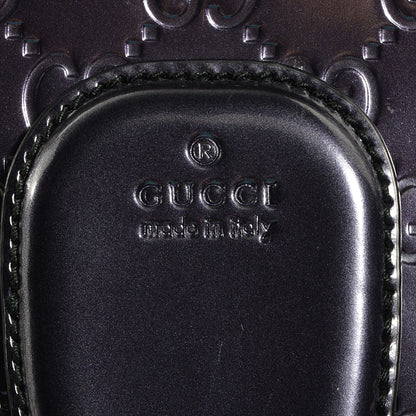 Gucci Shine Guccissima Large Emily Chain Shoulder Bag Melanzana 6 of 8
