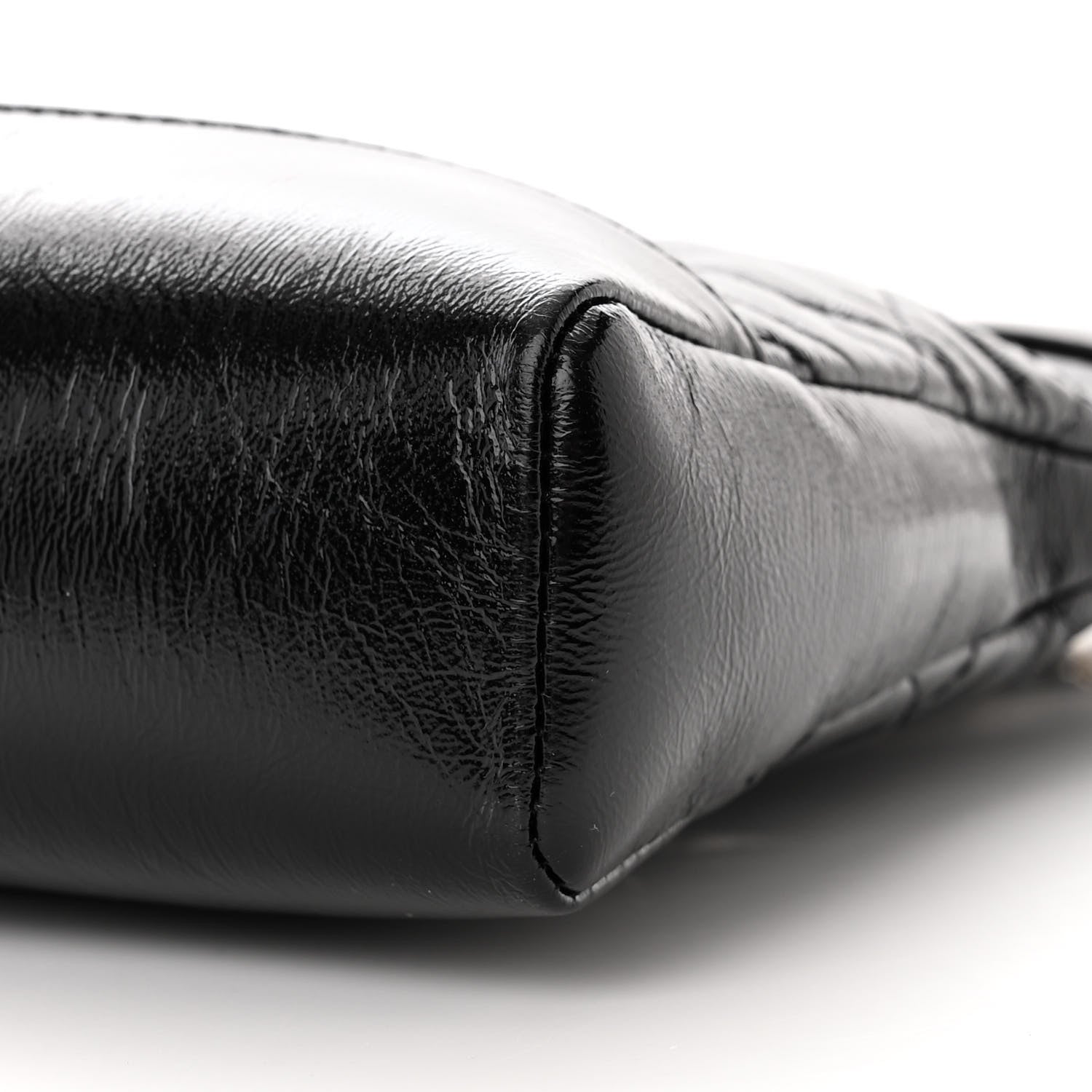 Chanel Shiny Crumpled Calfskin Quilted Mini 31 Shopping Bag Black 10 of 10