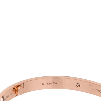 Cartier 18K Pink Gold 4 Diamond LOVE Bracelet 19 4 of 7