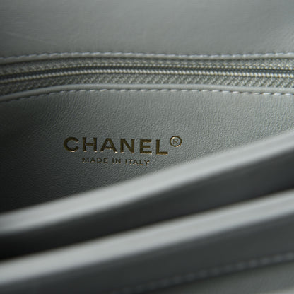 Chanel Lambskin Chevron Quilted Small Trendy CC Dual Handle Flap Bag Light Green 9 of 12