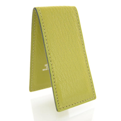 Hermes Chevre Klipdoc Paper Clip Holder Vert Anis 1 of 5