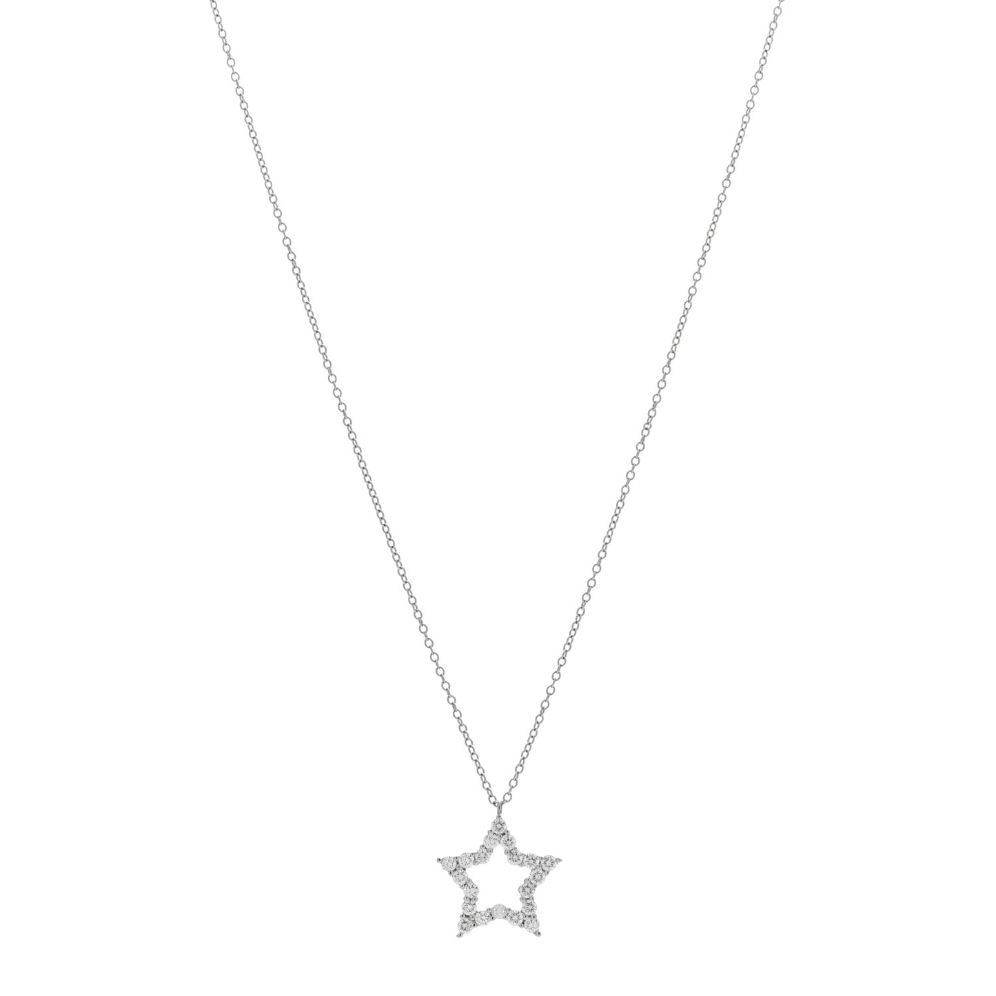 Platinum Diamond Star Pendant Necklace