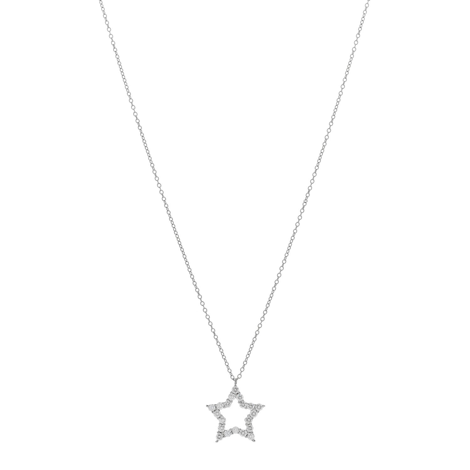 Tiffany Platinum Diamond Star Pendant Necklace 1 of 4