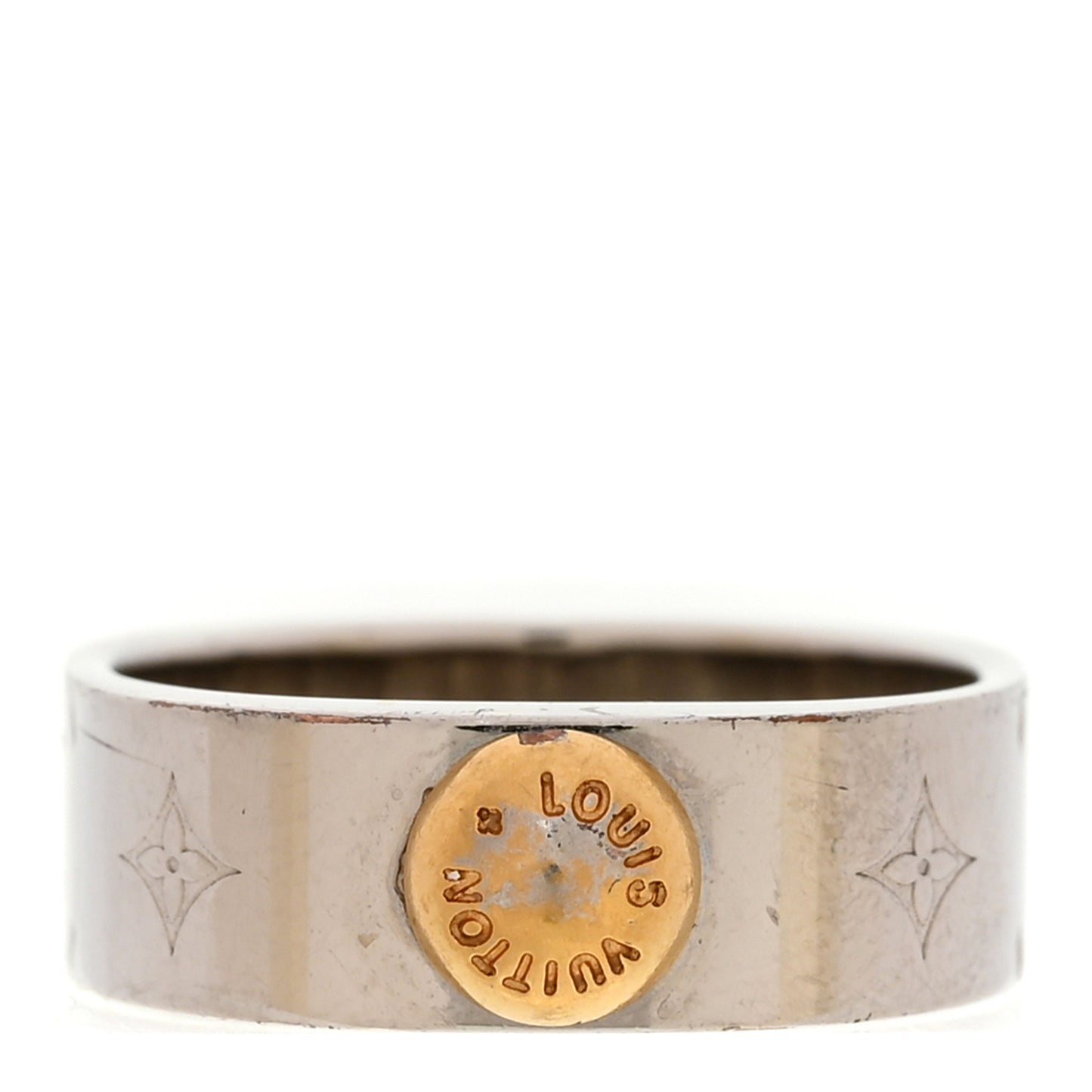 Brass Monogram Engraved Nanogram Ring S Palladium