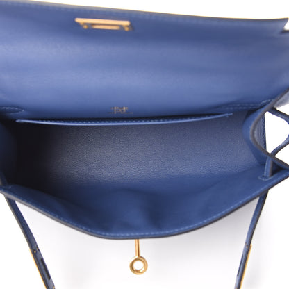 Hermes Swift Kelly Pochette Clutch Bleu Brighton 5 of 31