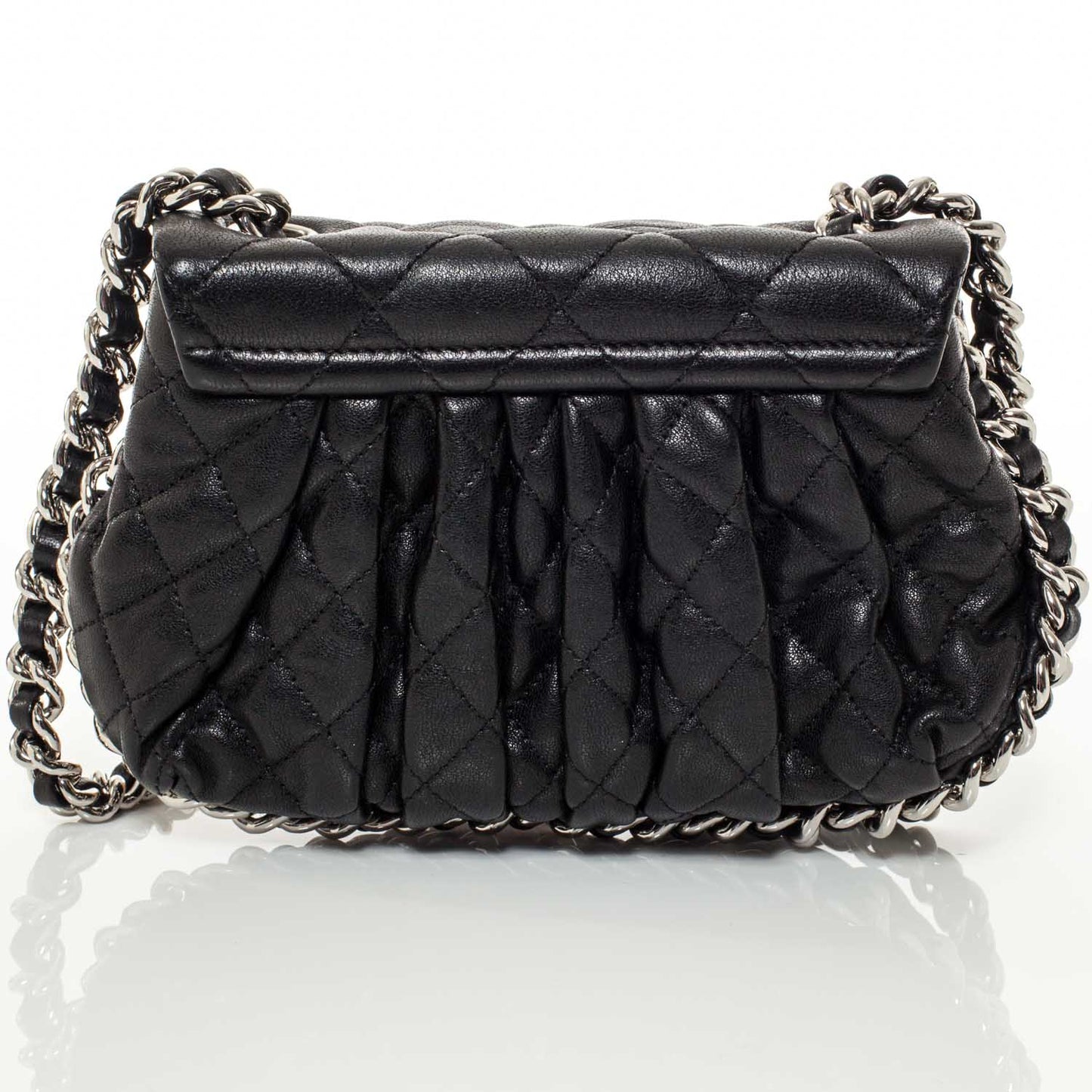 Washed Lambskin Mini Chain Around Messenger Black