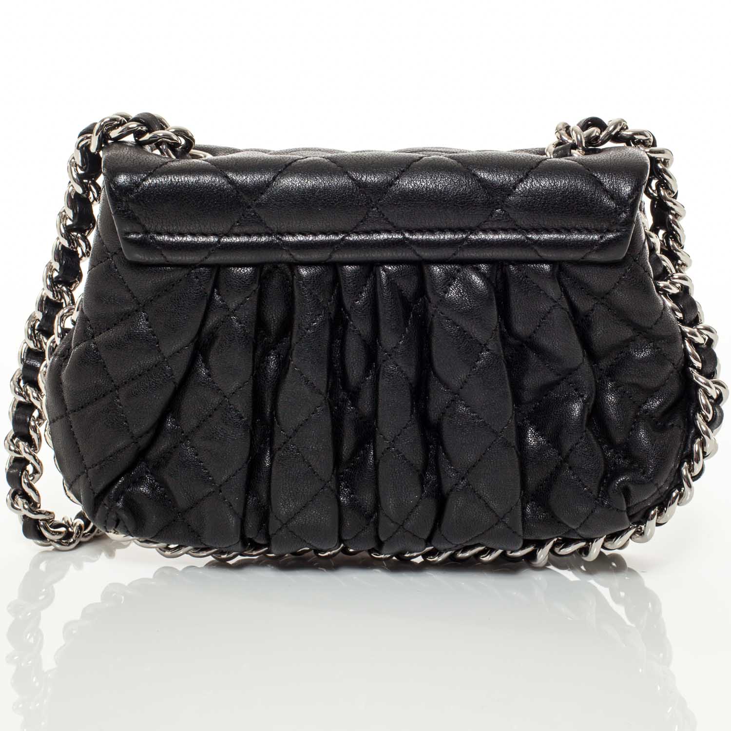 Chanel Washed Lambskin Mini Chain Around Messenger Black 3 of 9